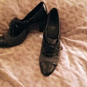 Impo Black and Gray Heeled Shoes